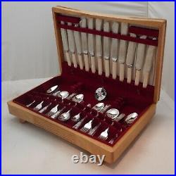 SILVER LEAF Design DE MONTFORT Silver Service 50 Piece Canteen of Cutlery