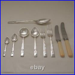 SILVER LEAF Design DE MONTFORT Silver Service 53 Piece Canteen of Cutlery