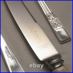 SILVER LEAF Design DE MONTFORT Silver Service 53 Piece Canteen of Cutlery