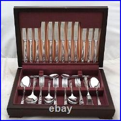 SILVER ROSE Design VINERS SHEFFIELD Silver Service 56 Piece Canteen of Cutlery
