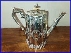 SPECTACULAR English c1870 Tea/Coffee Set 5 piece Silver Plate TL&EM Birmingham