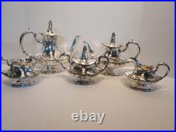 STUNNING Reed & Barton silver plated Etched coffee/tea set 5 Piece Set Floral
