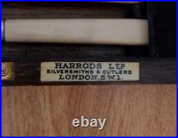 SUPERB Antique HARRODS 12 Piece Silver Plate FRUIT DESSERT Knife & Fork Set