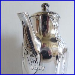 SUPERB CHRISTOFLE GALLIA SILVER PLATE ART NOUVEAU MAPLE TEA COFFEE SET 1890's