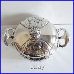 SUPERB CHRISTOFLE GALLIA SILVER PLATE ART NOUVEAU MAPLE TEA COFFEE SET 1890's
