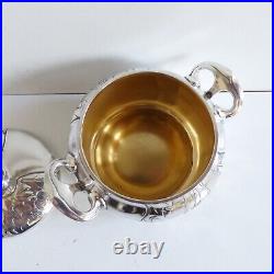 SUPERB CHRISTOFLE GALLIA SILVER PLATE ART NOUVEAU MAPLE TEA COFFEE SET 1890's