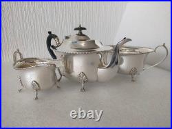 SUPERB QUALITY Mappin & Webb Triple Deposite 3 piece Tea Set Princess Plate