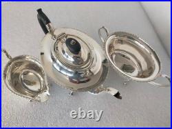 SUPERB QUALITY Mappin & Webb Triple Deposite 3 piece Tea Set Princess Plate
