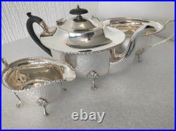 SUPERB QUALITY Mappin & Webb Triple Deposite 3 piece Tea Set Princess Plate