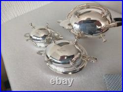 SUPERB QUALITY Mappin & Webb Triple Deposite 3 piece Tea Set Princess Plate