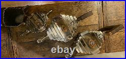 SUPERB heavy silver plated Art Deco fluted modernist coffee tea set 4 pieces
