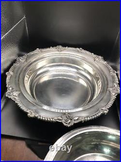 S & G Silver Plate 801 Round Covered 2 Piece Serving Dish 12 1/2 x 9 3/4