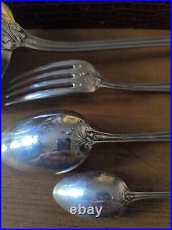 Sfam Cutlery Set 36 Piece Fork Spoon Ladle Silver Plated Louis XV Model