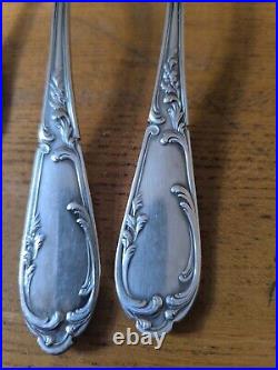Sfam Cutlery Set 36 Piece Fork Spoon Ladle Silver Plated Louis XV Model