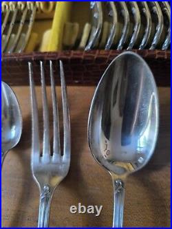 Sfam Cutlery Set 36 Piece Fork Spoon Ladle Silver Plated Louis XV Model