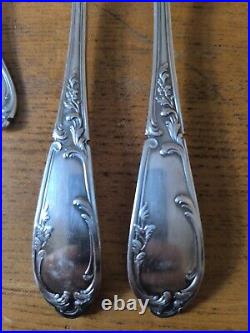 Sfam Cutlery Set 36 Piece Fork Spoon Ladle Silver Plated Louis XV Model