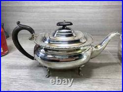 Sheffield A1 Silver Plated 3 Piece Tea Coffee Set & Oval Gallery Tray