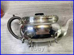 Sheffield A1 Silver Plated 3 Piece Tea Coffee Set & Oval Gallery Tray