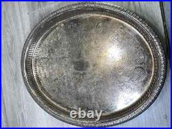 Sheffield A1 Silver Plated 3 Piece Tea Coffee Set & Oval Gallery Tray