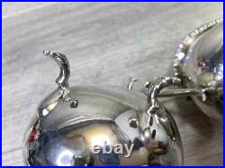 Sheffield A1 Silver Plated 3 Piece Tea Coffee Set & Oval Gallery Tray