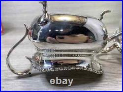 Sheffield A1 Silver Plated 3 Piece Tea Coffee Set & Oval Gallery Tray