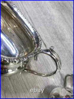 Sheffield A1 Silver Plated 3 Piece Tea Coffee Set & Oval Gallery Tray