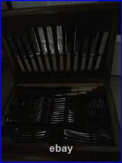 Sheffield Antique Silver plated Service 51 Piece Cutlery Firth Stainless