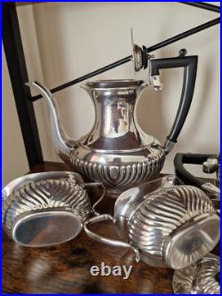 Sheffield England Silver Plated Tea & Coffee Set 4 Piece Vintage Service