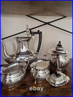 Sheffield England Silver Plated Tea & Coffee Set 4 Piece Vintage Service