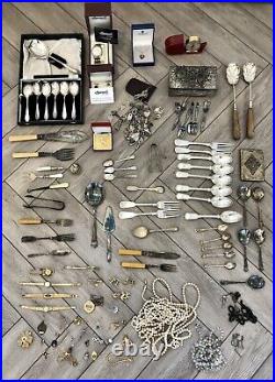 Silver 925 & epns cutlery, jewellery, watches and other pieces job lot