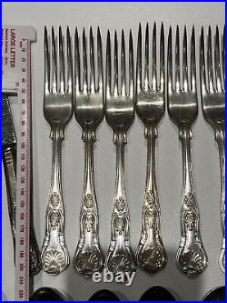 Silver Kings Pattern Collection Canteen 50 Pieces + Silver Cake Set Plated