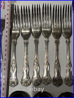 Silver Kings Pattern Collection Canteen 50 Pieces + Silver Cake Set Plated
