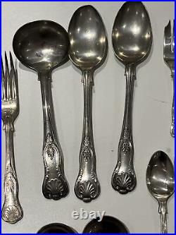 Silver Kings Pattern Collection Canteen 50 Pieces + Silver Cake Set Plated