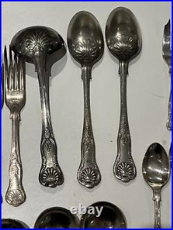 Silver Kings Pattern Collection Canteen 50 Pieces + Silver Cake Set Plated