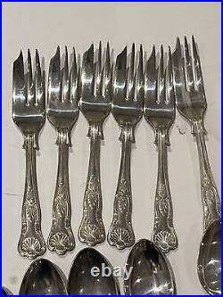 Silver Kings Pattern Collection Canteen 50 Pieces + Silver Cake Set Plated