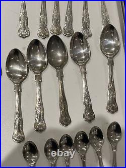 Silver Kings Pattern Collection Canteen 50 Pieces + Silver Cake Set Plated