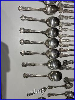 Silver Kings Pattern Collection Canteen 50 Pieces + Silver Cake Set Plated