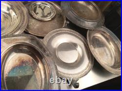 Silver Plate Flatware And Teapot Lot Of 19