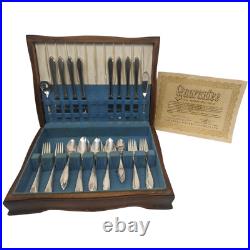 Silver Plate Lufberry Wm Rogers Mfg Co AA IS Flat Ware Chest Svc for 8 54 piece