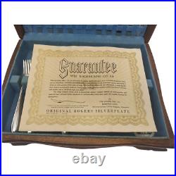 Silver Plate Lufberry Wm Rogers Mfg Co AA IS Flat Ware Chest Svc for 8 54 piece