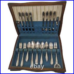 Silver Plate Lufberry Wm Rogers Mfg Co AA IS Flat Ware Chest Svc for 8 54 piece