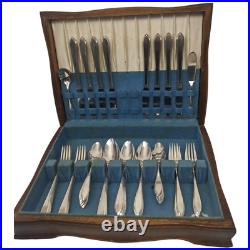 Silver Plate Lufberry Wm Rogers Mfg Co AA IS Flat Ware Chest Svc for 8 54 piece