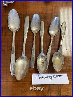 Silver Plate Silverware Flatware Lot Spoons And Forks 52 Pieces