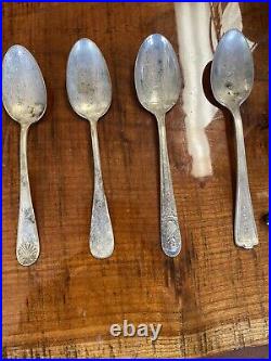 Silver Plate Silverware Flatware Lot Spoons And Forks 52 Pieces