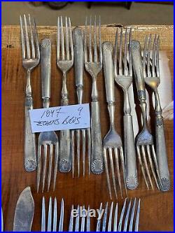 Silver Plate Silverware Flatware Lot Spoons And Forks 52 Pieces