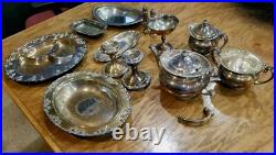 Silver Plate Tea Serving Bundle 13 pieces Community Wilcox Various Brands