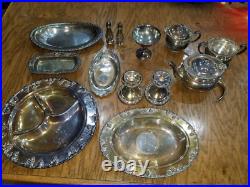 Silver Plate Tea Serving Bundle 13 pieces Community Wilcox Various Brands