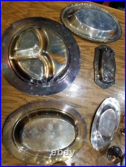Silver Plate Tea Serving Bundle 13 pieces Community Wilcox Various Brands