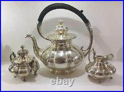 Silver Plate Tea Set 3-Piece Made in U. S. A. By Pairpoint Manufacturing Company