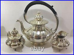 Silver Plate Tea Set 3-Piece Made in U. S. A. By Pairpoint Manufacturing Company